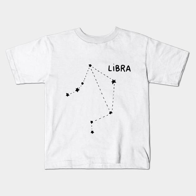 Zodiac Sign - Libra Black Kids T-Shirt by Uwaki